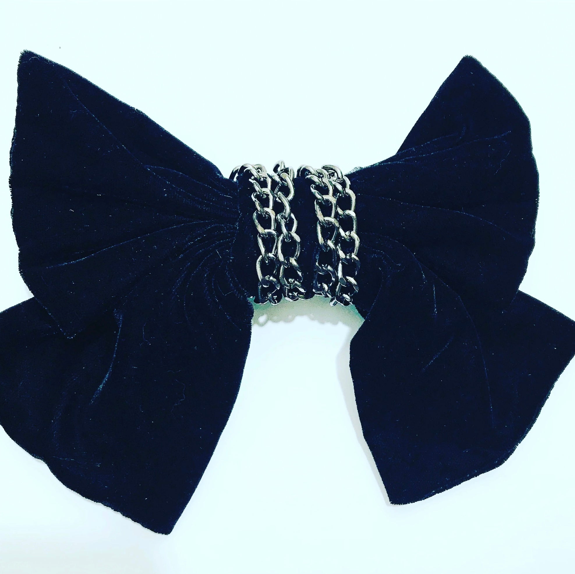 Chain Chiffon Bow Barrette