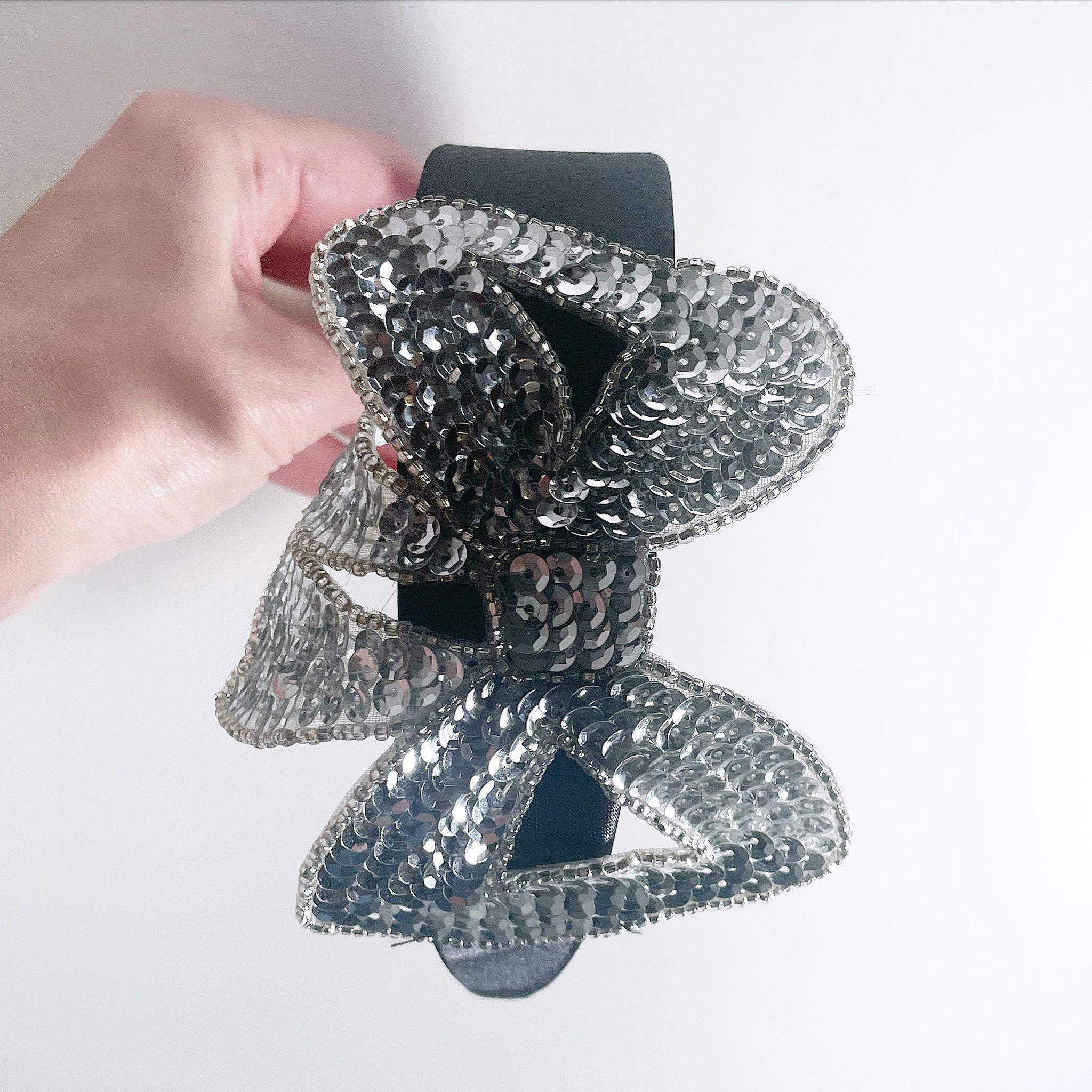 Sequin Bow Satin Headband