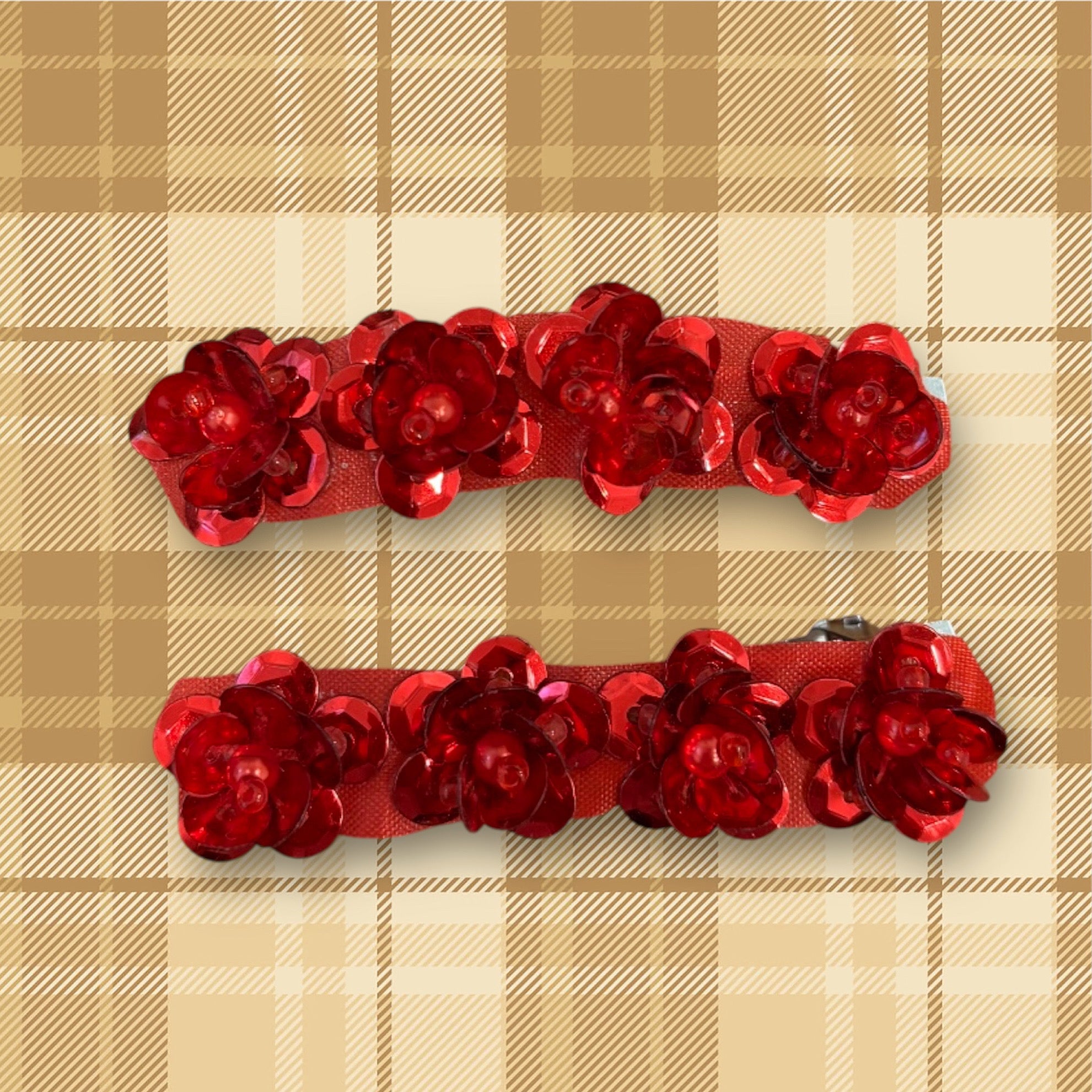 Sequin Flower Clip Set