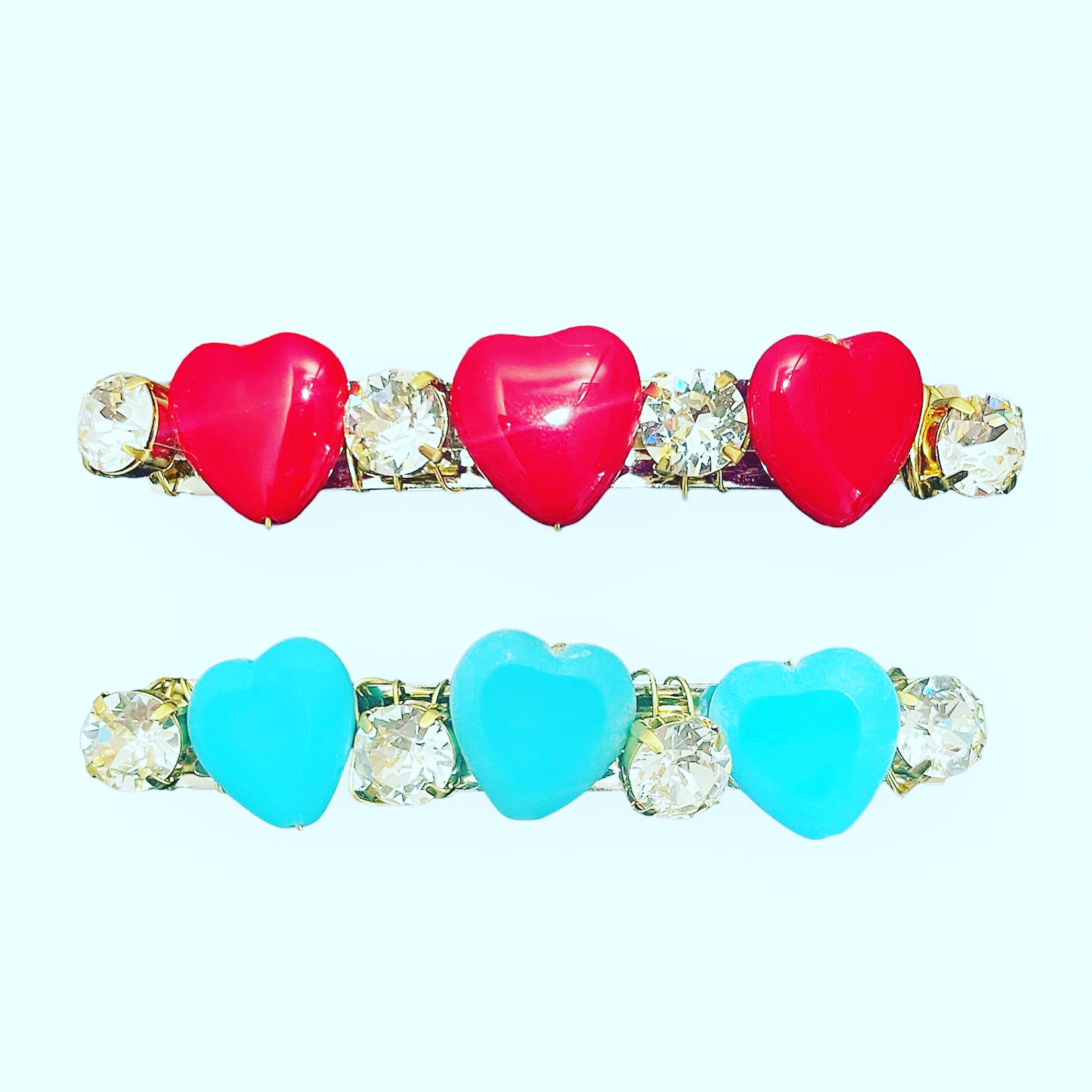 Crystal Heart Barrette