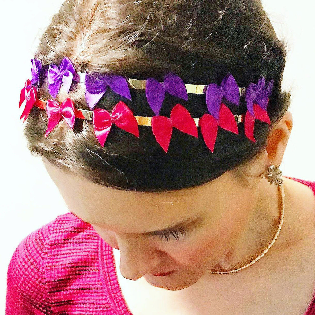 Mini Satin Bow Headband