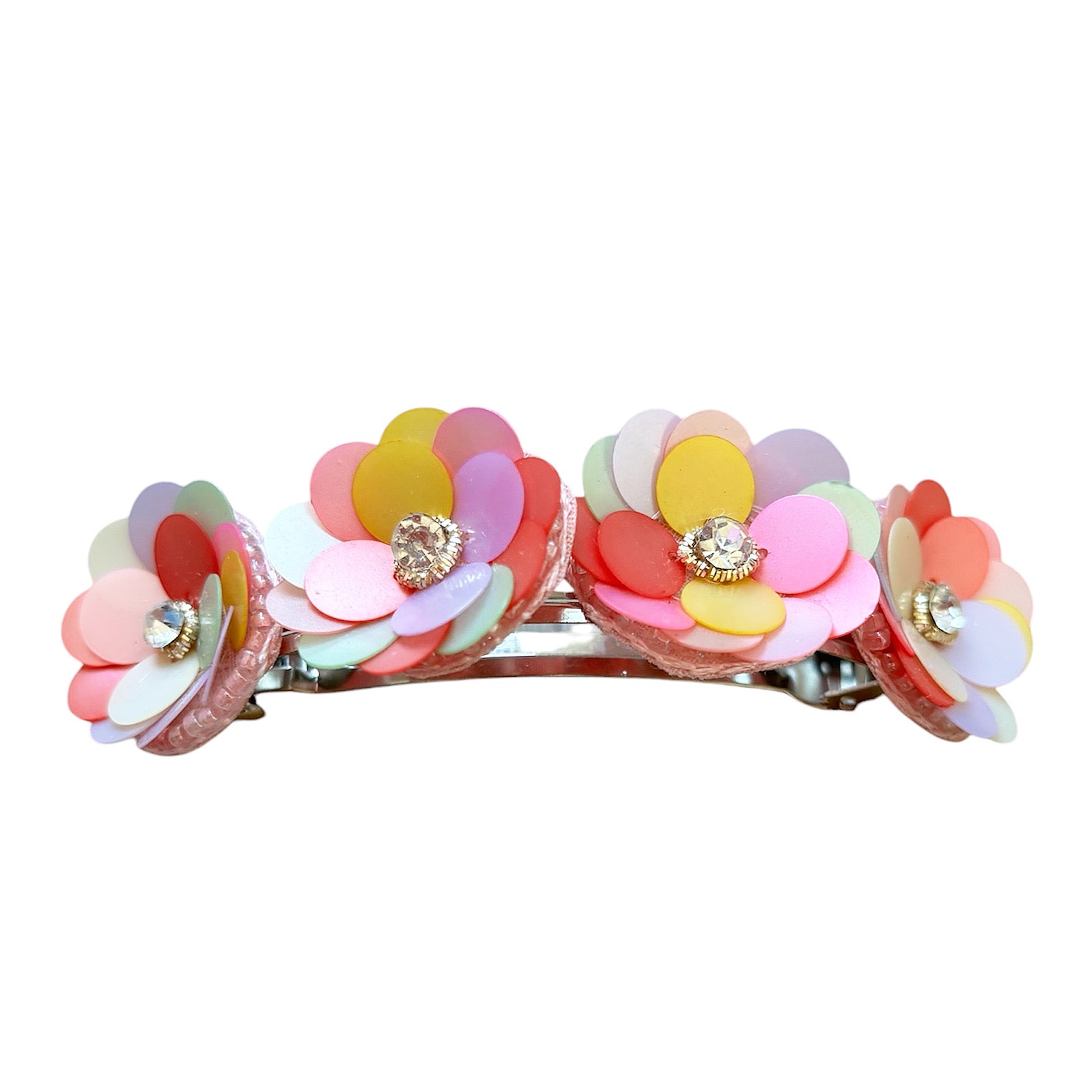 Sequin Floral Cuff Barrette