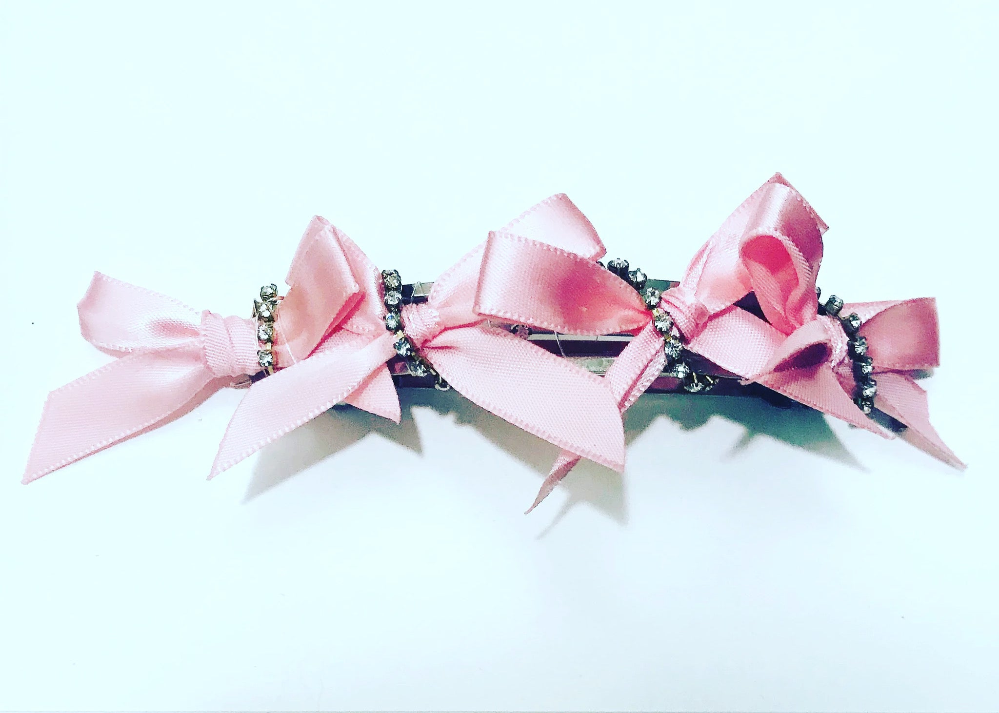 Crystal Satin Bow Barrette