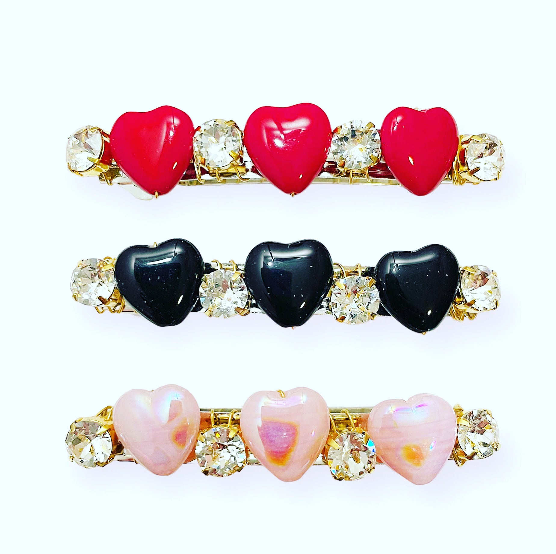 Crystal Heart Barrette