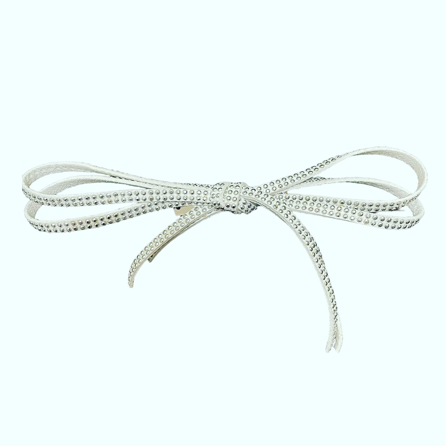 Faux Suede Studded Bow Barrette