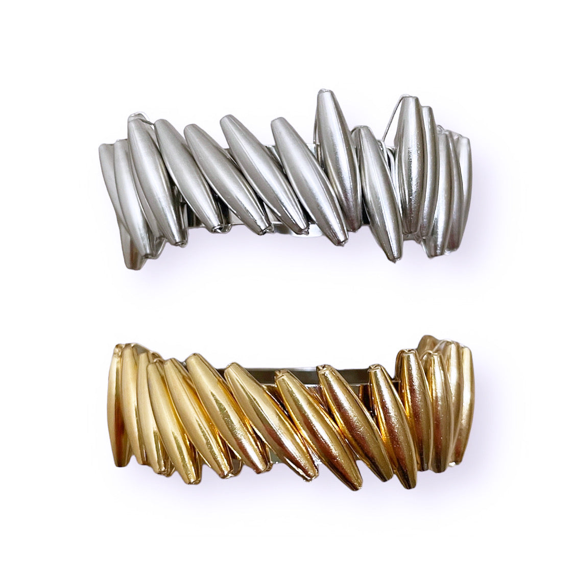Asymmetric Tube Bead Cuff Barrette