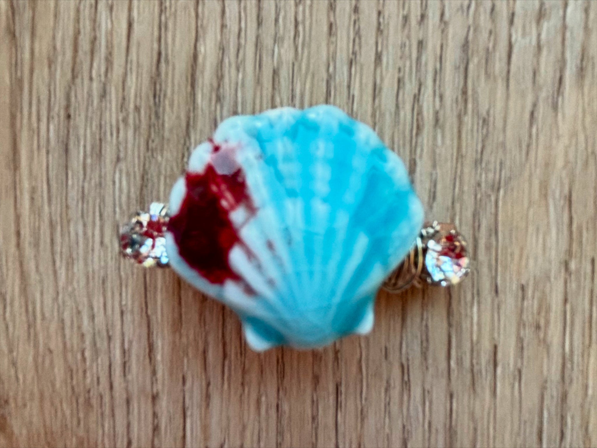 Crystal Porcelain Seashell Barrette