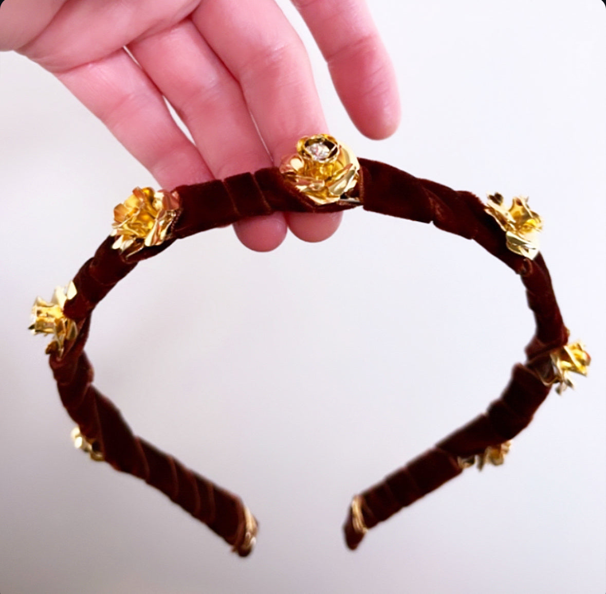 Velvet Metal Flower Crown
