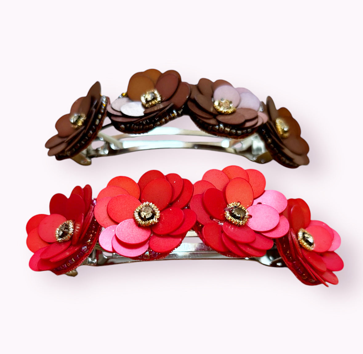 Sequin Floral Cuff Barrette
