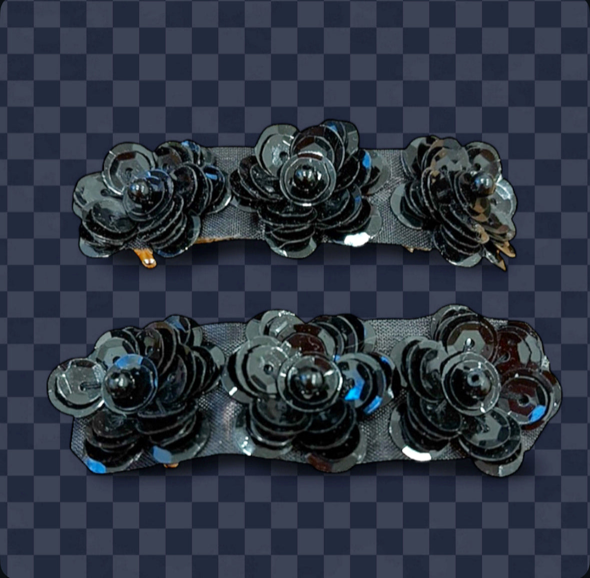 Sequin Flower Clip Set