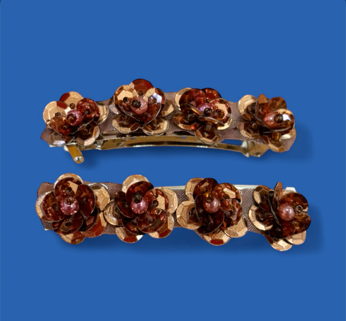 Sequin Flower Clip Set