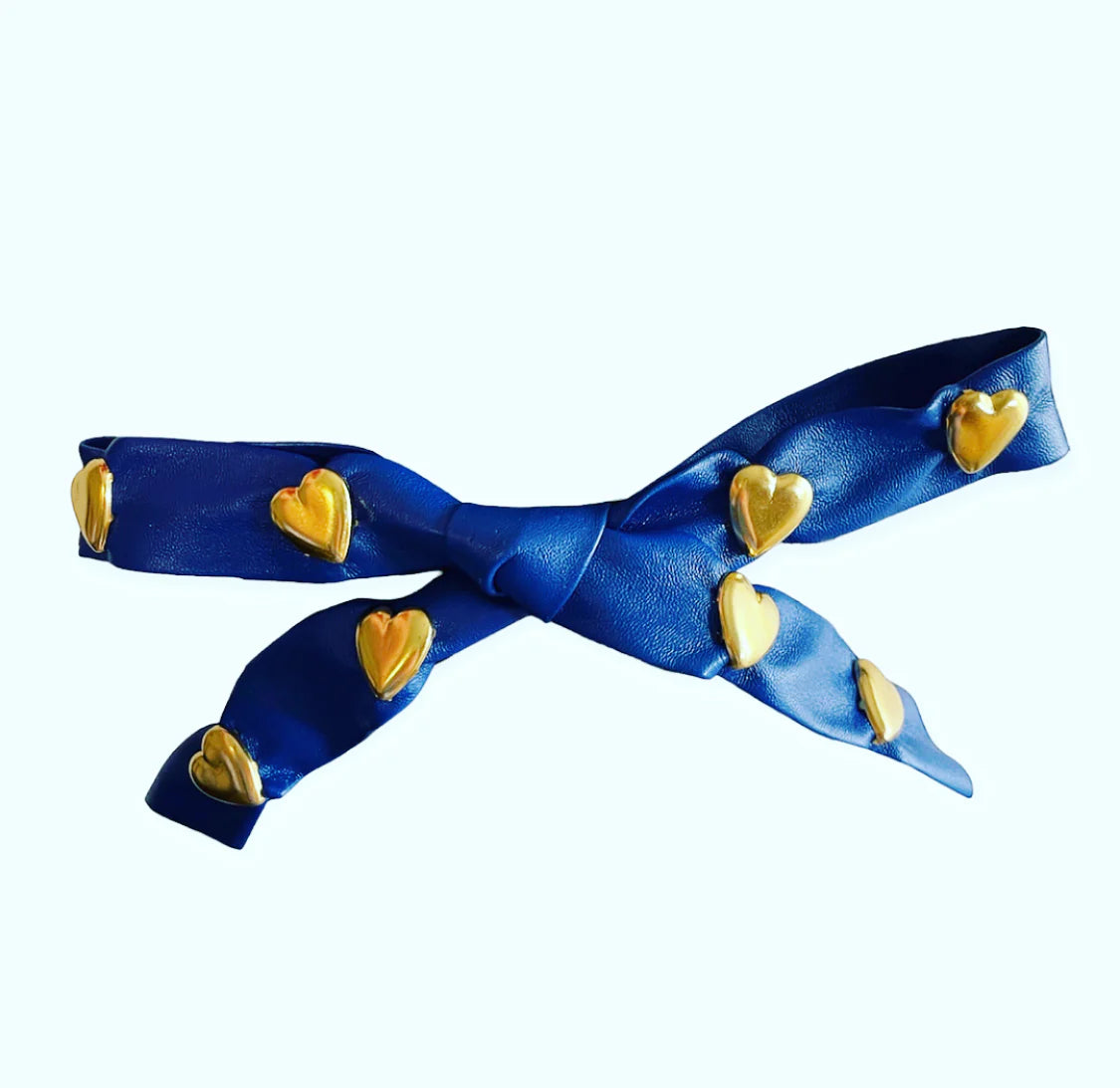 Faux Leather Studded Bow Barrette