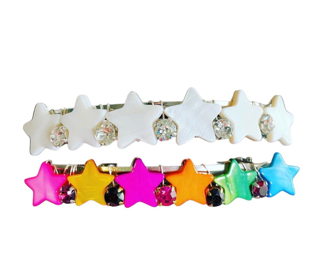 Mother-of-Pearl Star Crystal Barrette