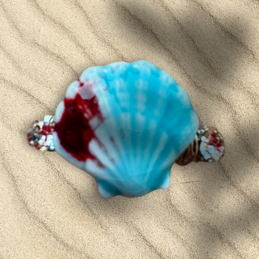 Crystal Porcelain Seashell Barrette