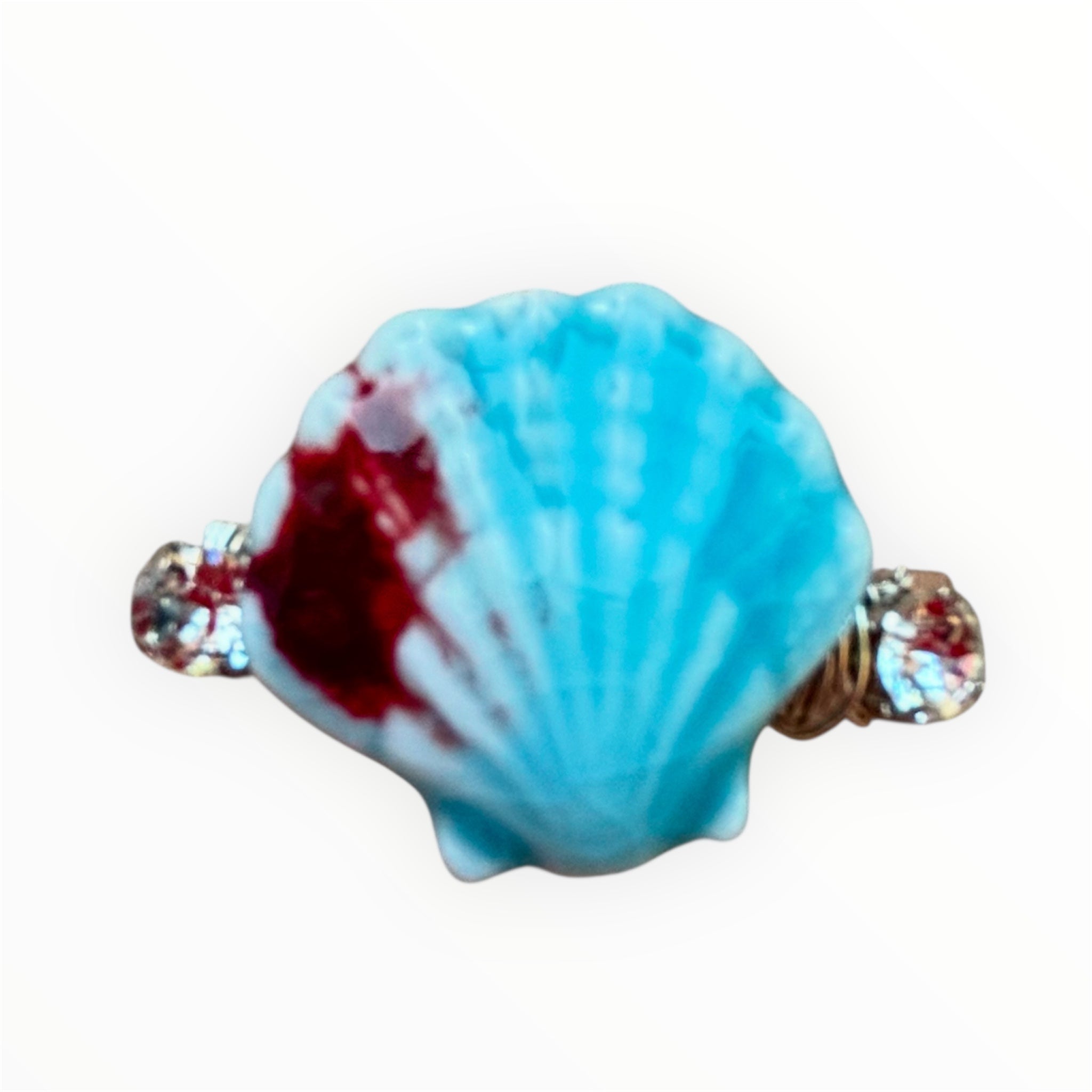 Crystal Porcelain Seashell Barrette