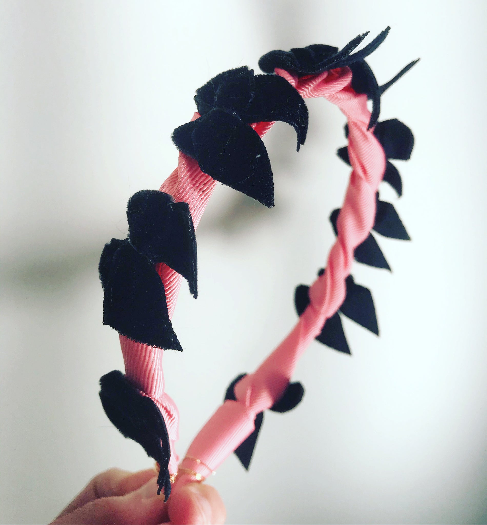 Velvet Bow Grosgrain Crown