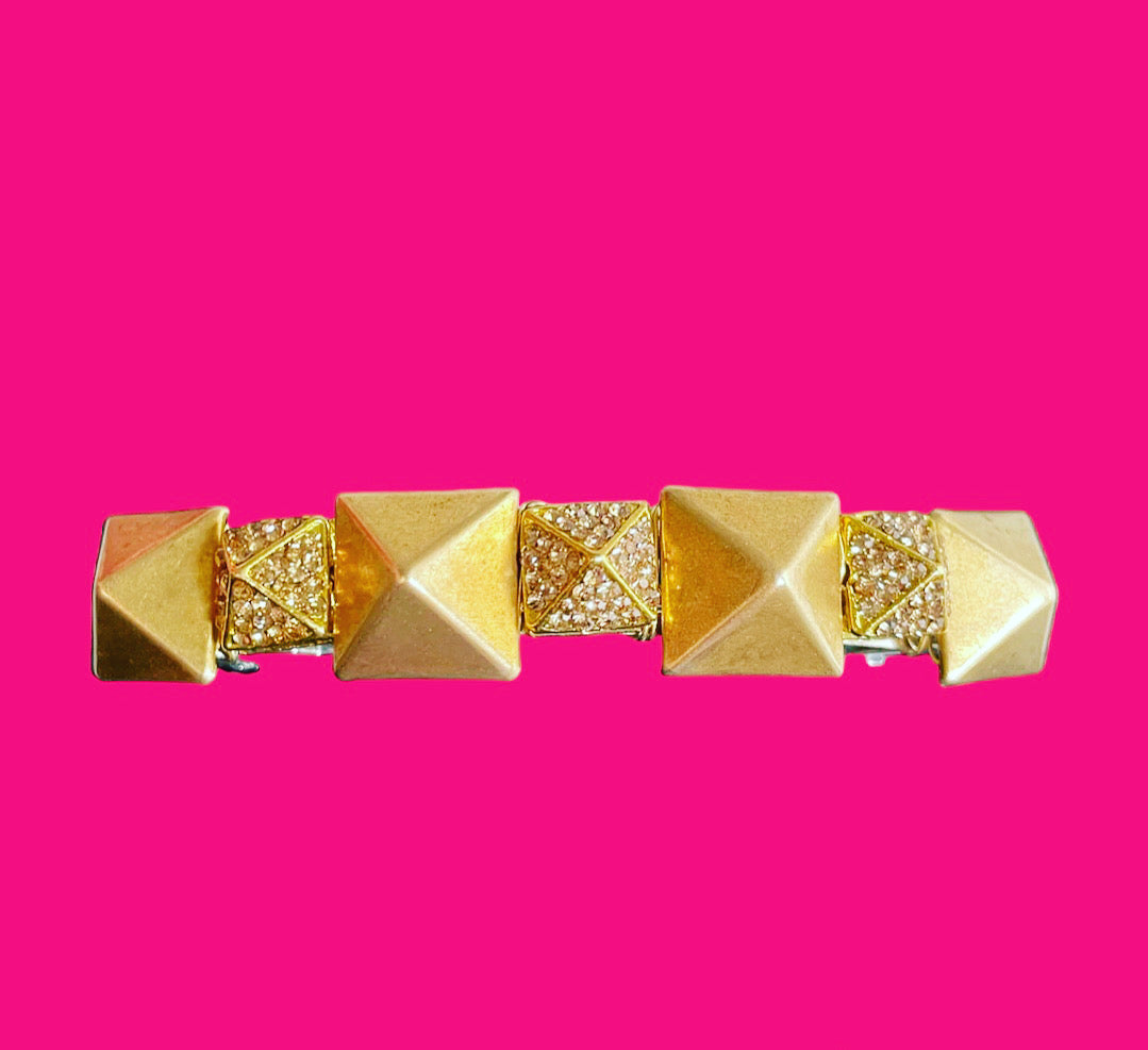 Studded Crystal Pyramid Cuff Barrette