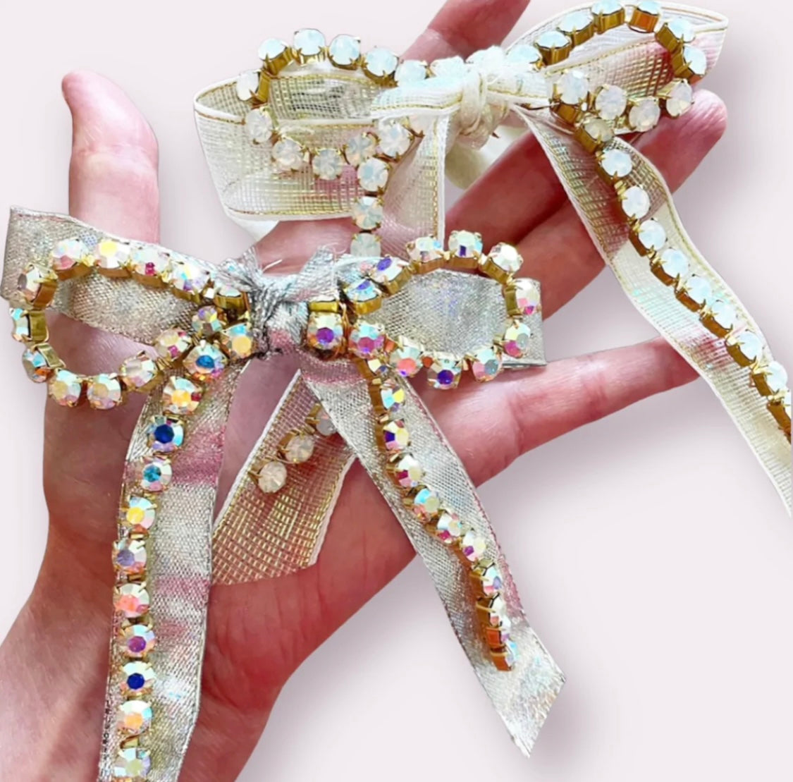 Crystal Chain Bow Barrette