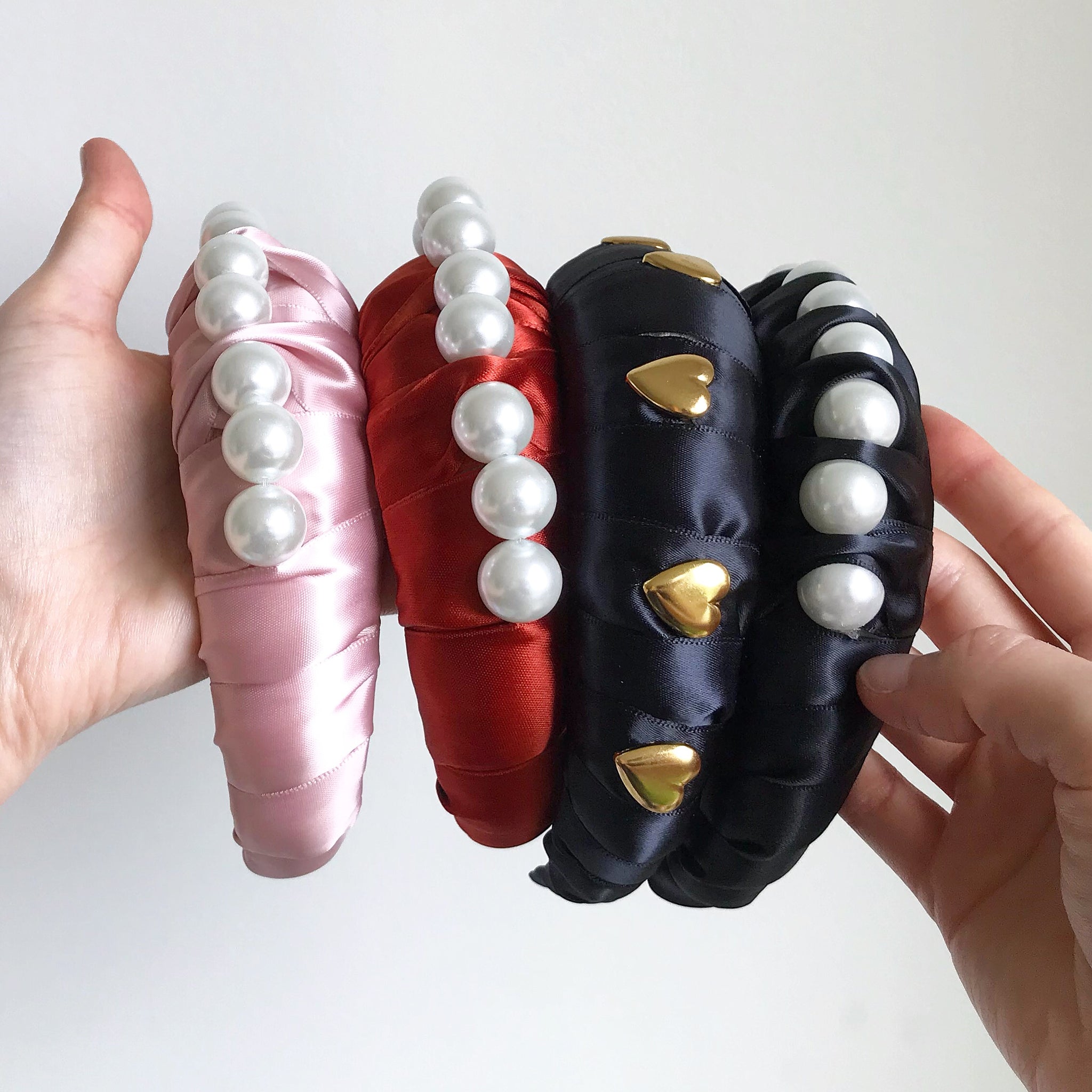Satin Pearl Padded Headband