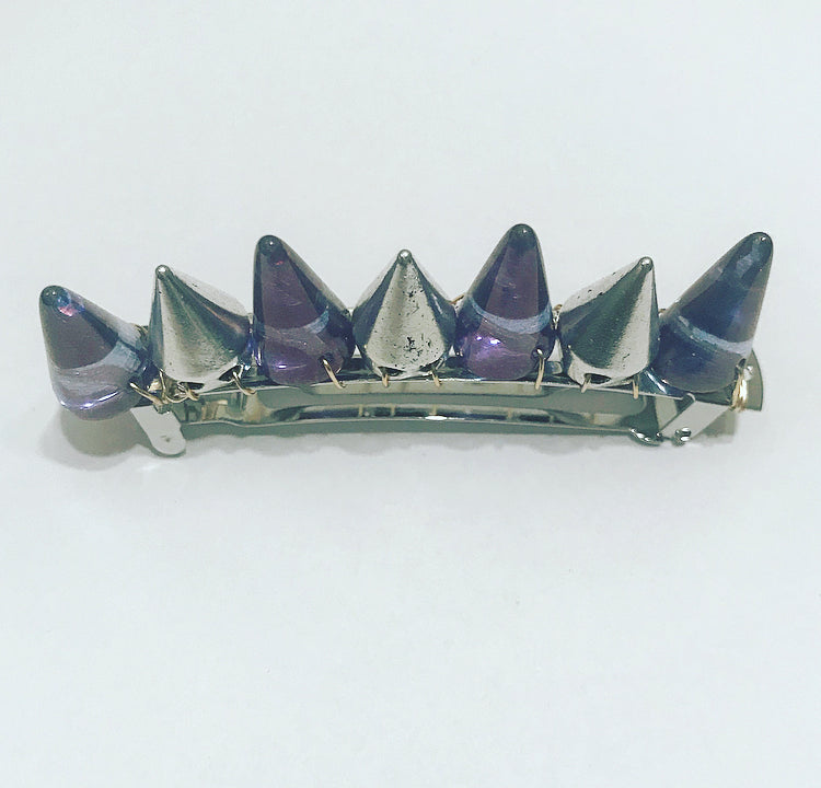 Purple Glass Spike Barrette