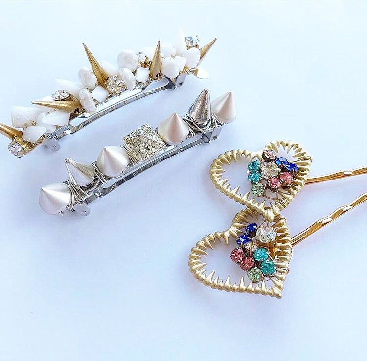 Glass Spike Crystal Barrette