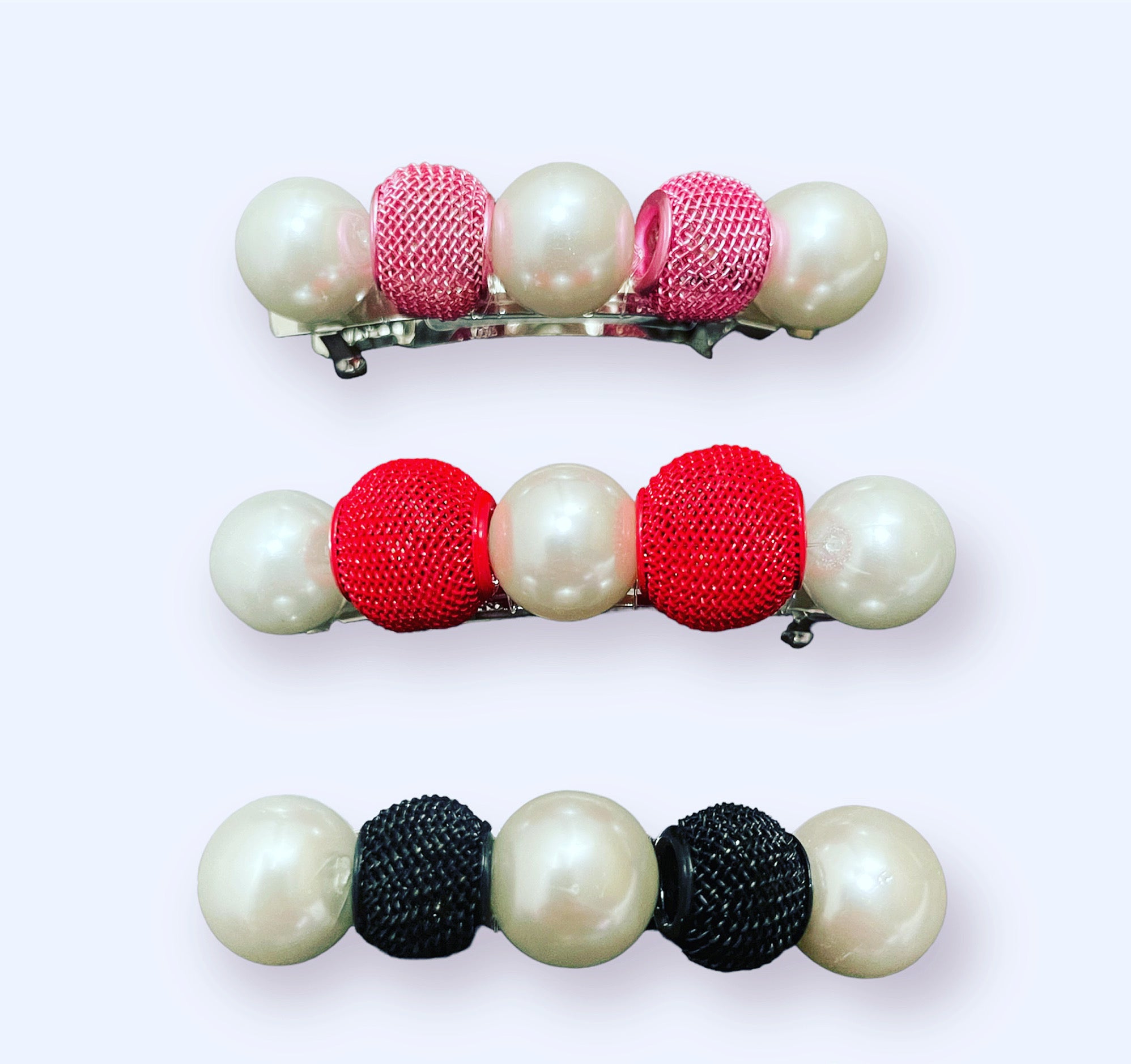 Mesh Pearl Barrette