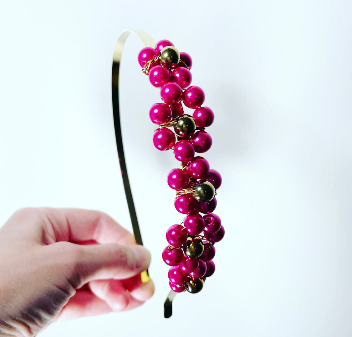 Pearl Flower Plated Headband