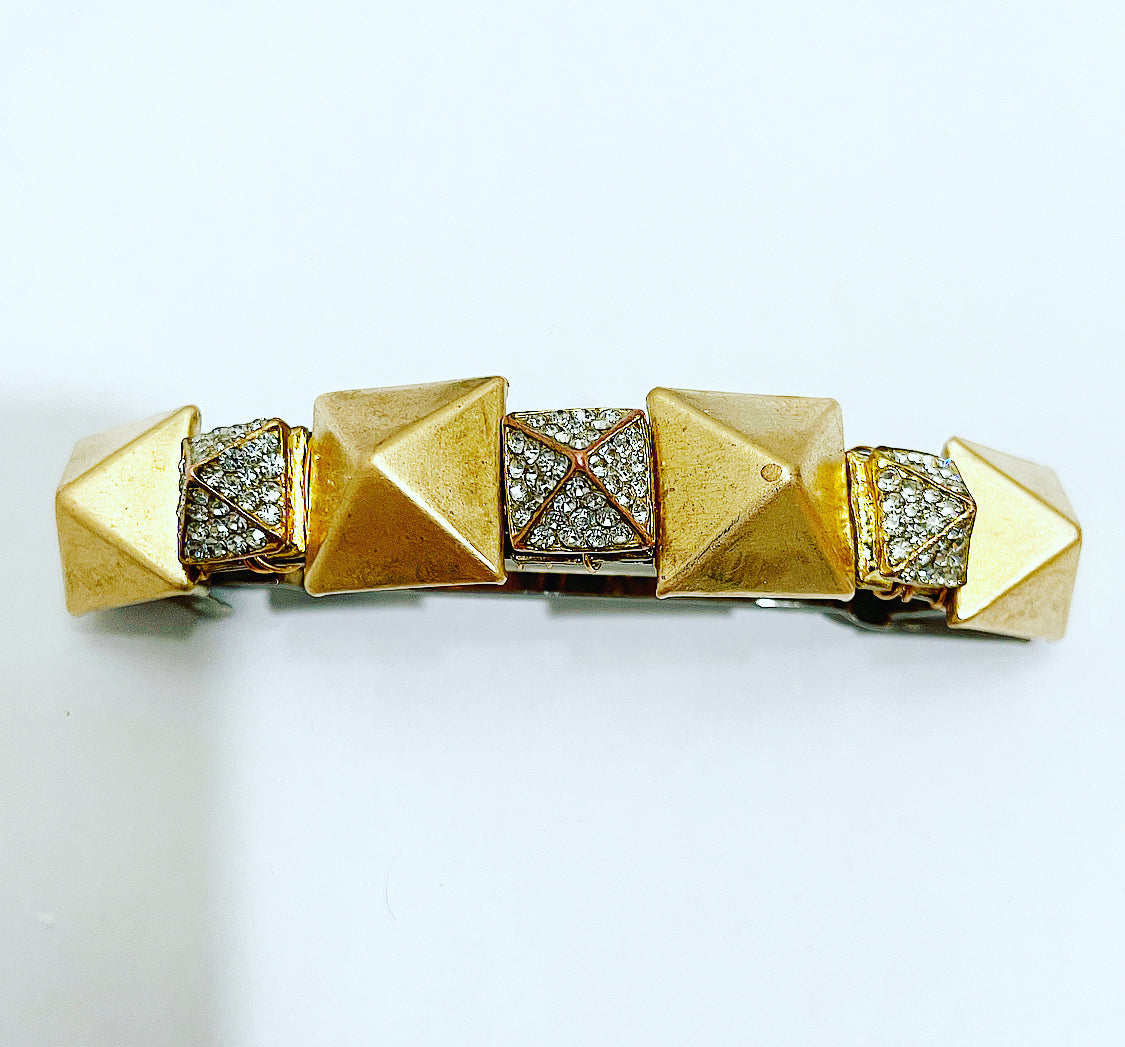 Studded Crystal Pyramid Cuff Barrette