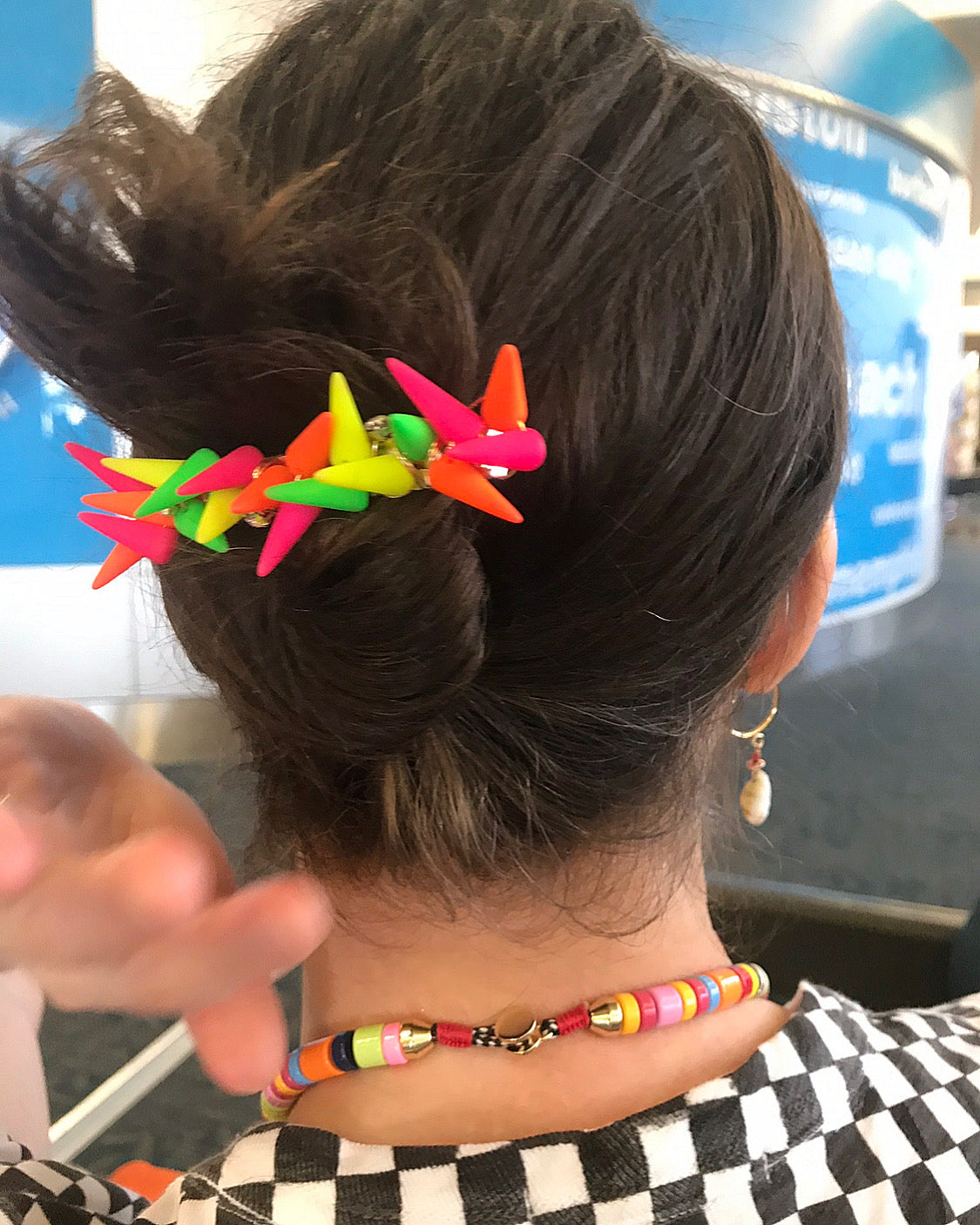 Neon Crystal Spike Barrette
