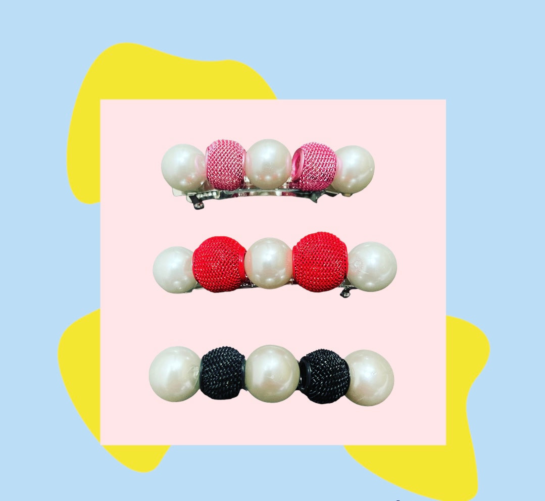 Mesh Pearl Barrette