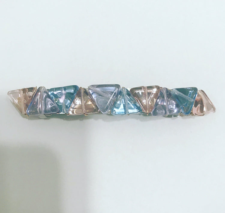 Pastel Glass Triangle Barrette