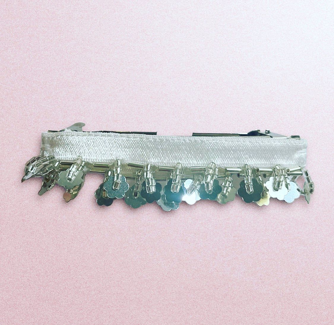 Sequin Flower Fringe Barrette