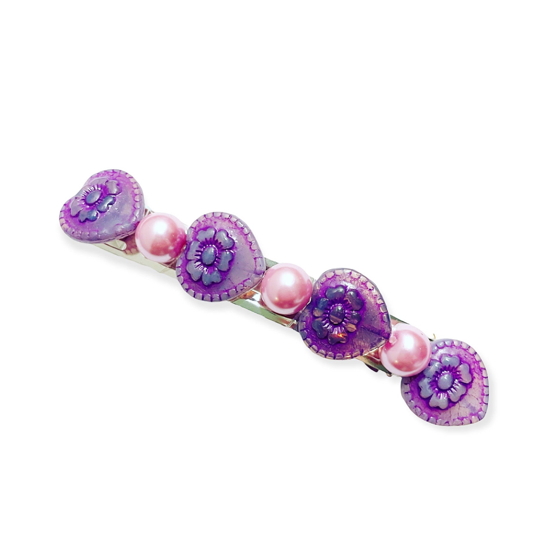 Victorian Heart Pearl Barrette