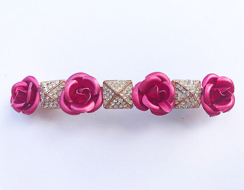 Rose Flower Pyramid Barrette