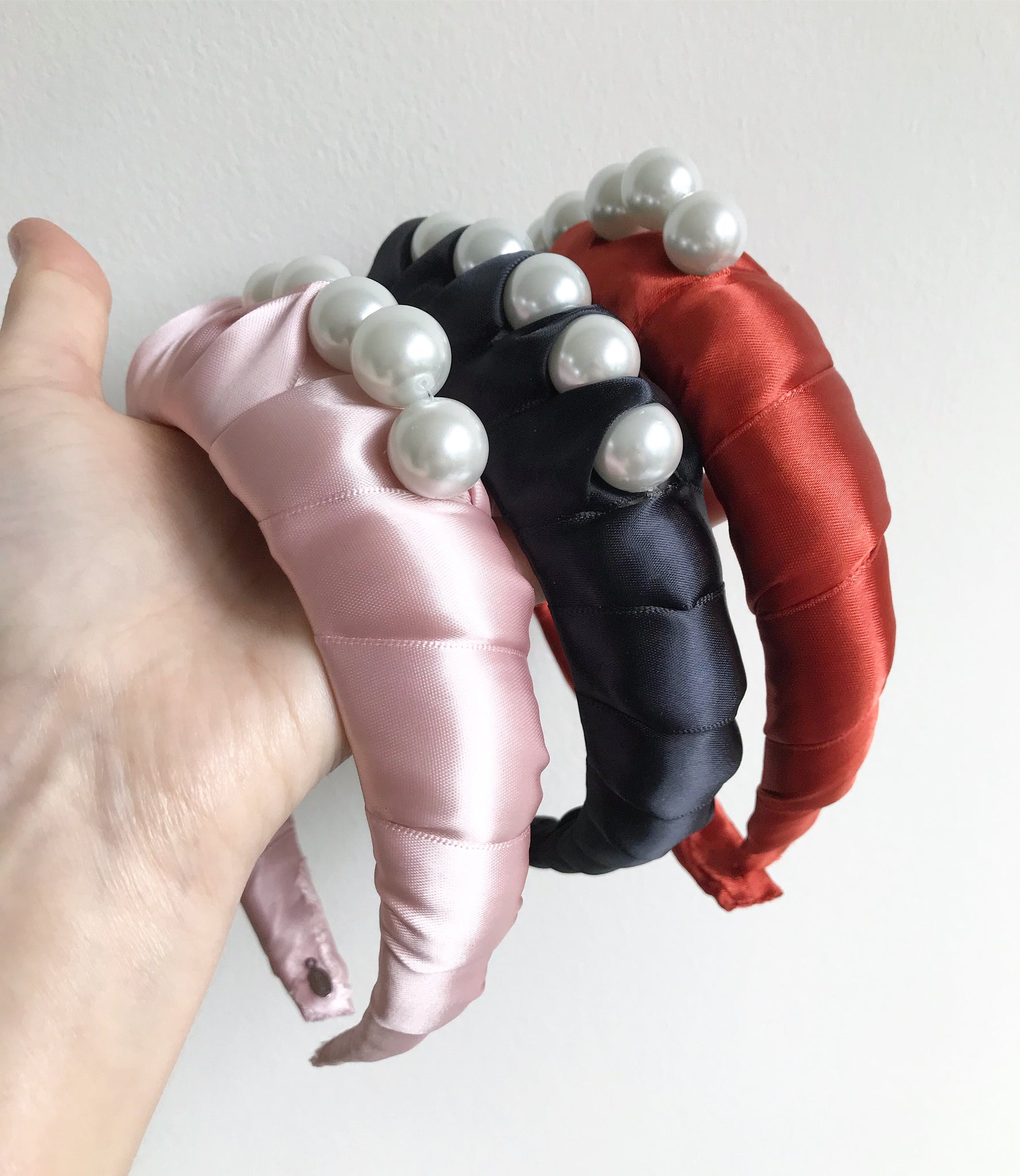 Satin Pearl Padded Headband