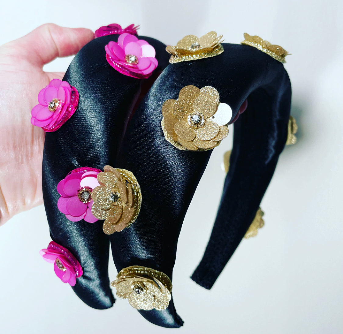 HETTIE x MOXIE Sequin Flower Padded Headband