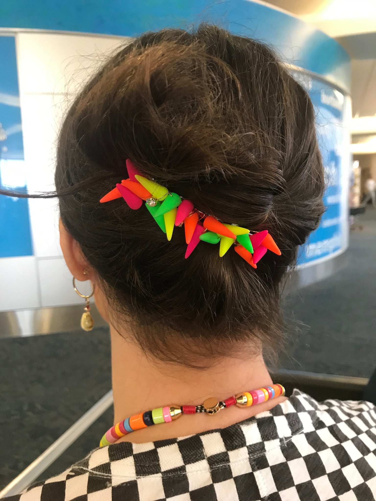 Neon Crystal Spike Barrette