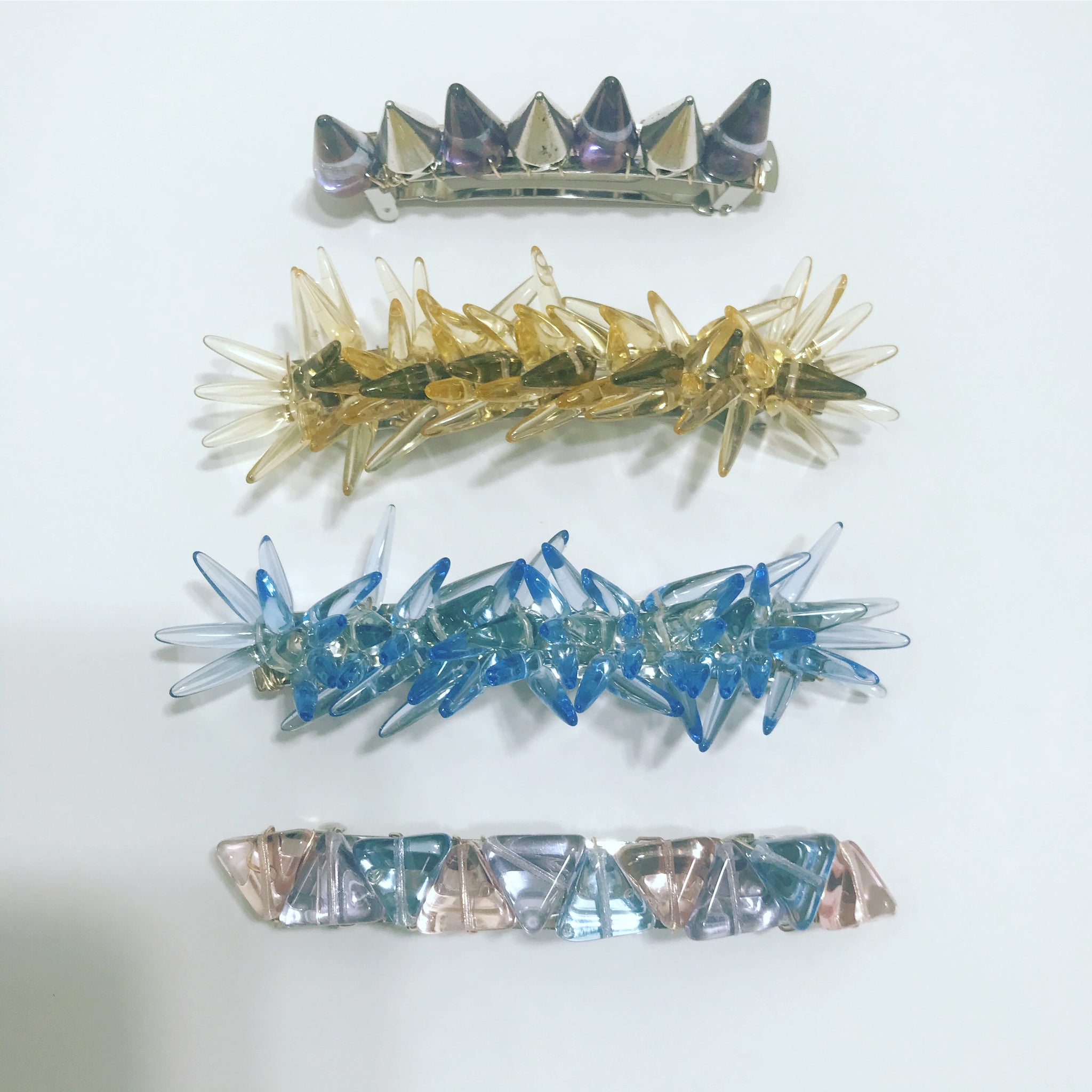 Purple Glass Spike Barrette