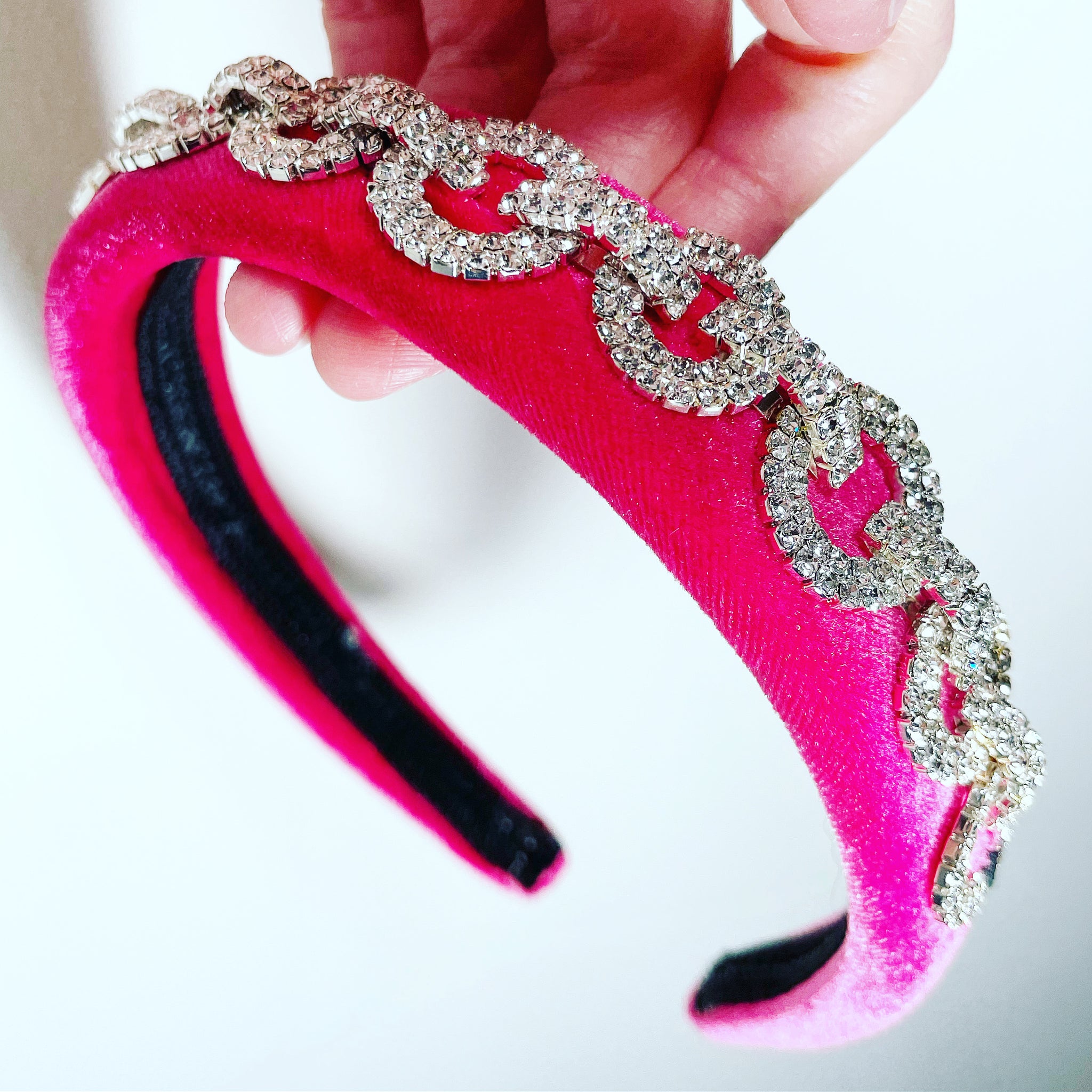 Crystal Chain Velvet Padded Headband