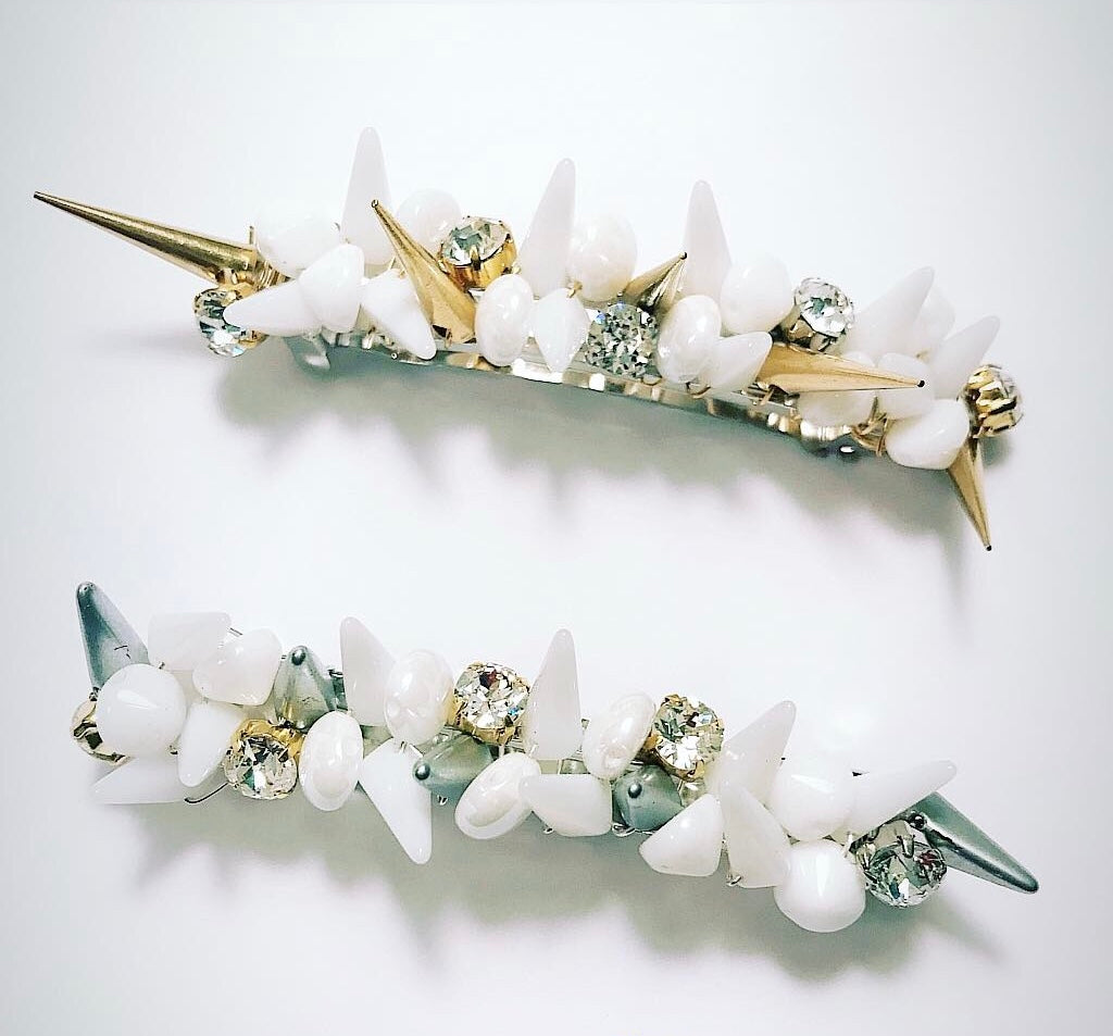 Glass Spike Crystal Barrette