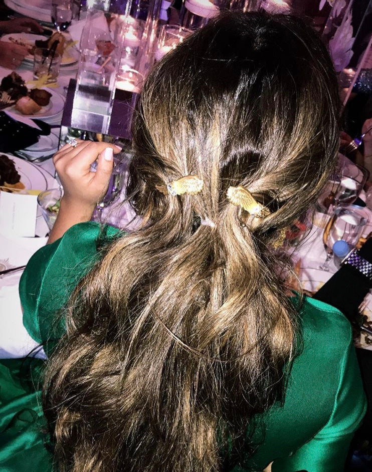 Gold Crystal Wings Barrette