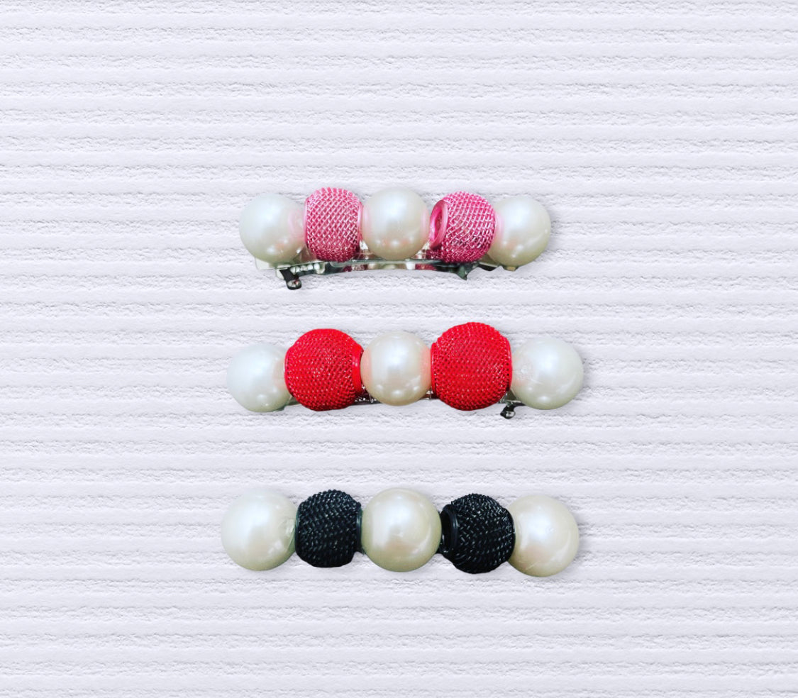 Mesh Pearl Barrette