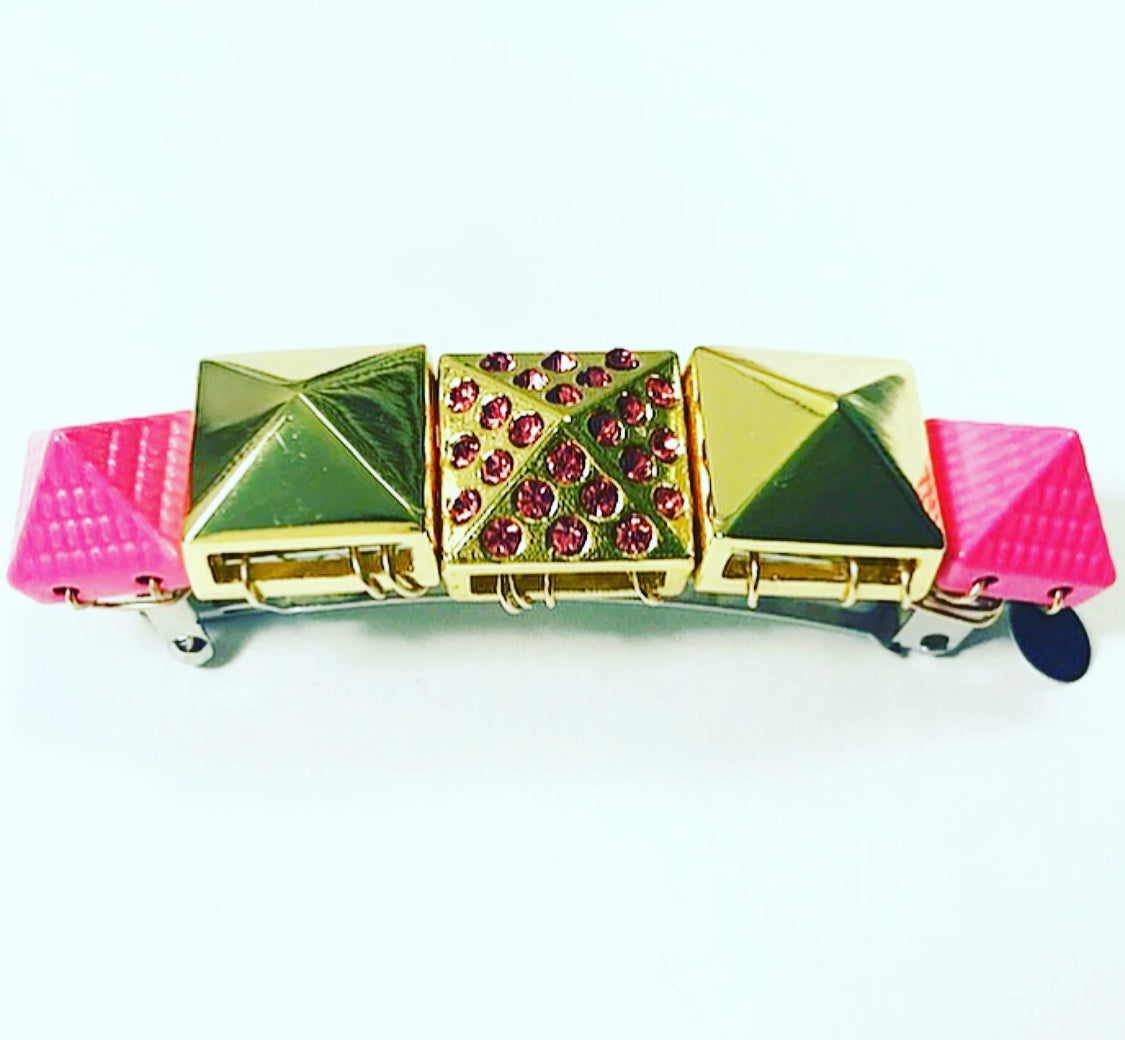 Crystal Pyramid Barrette