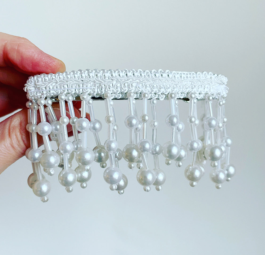 Pearl Beaded Fringe Barrette