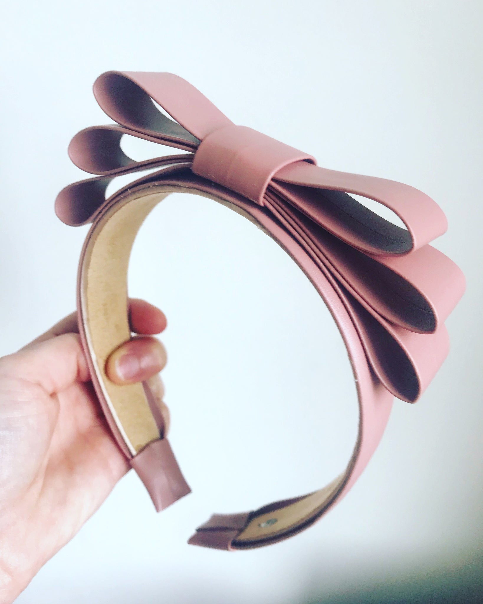 Faux Leather Bow Headband
