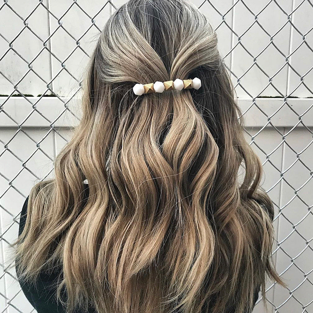 Hexagon Studded Barrette