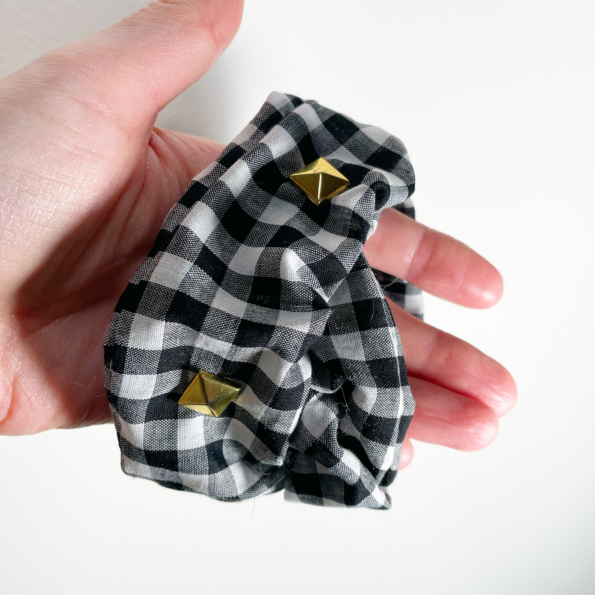 Studded Gingham Scrunchie