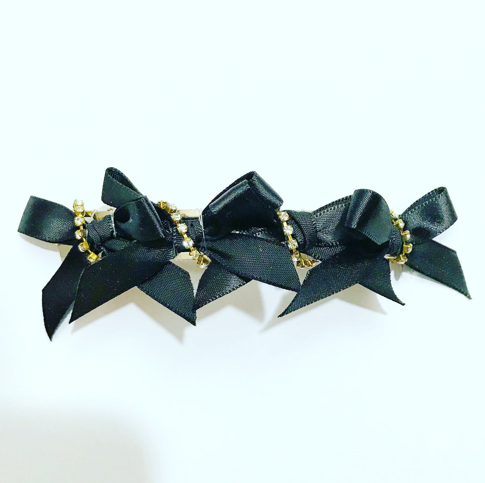 Crystal Satin Bow Barrette