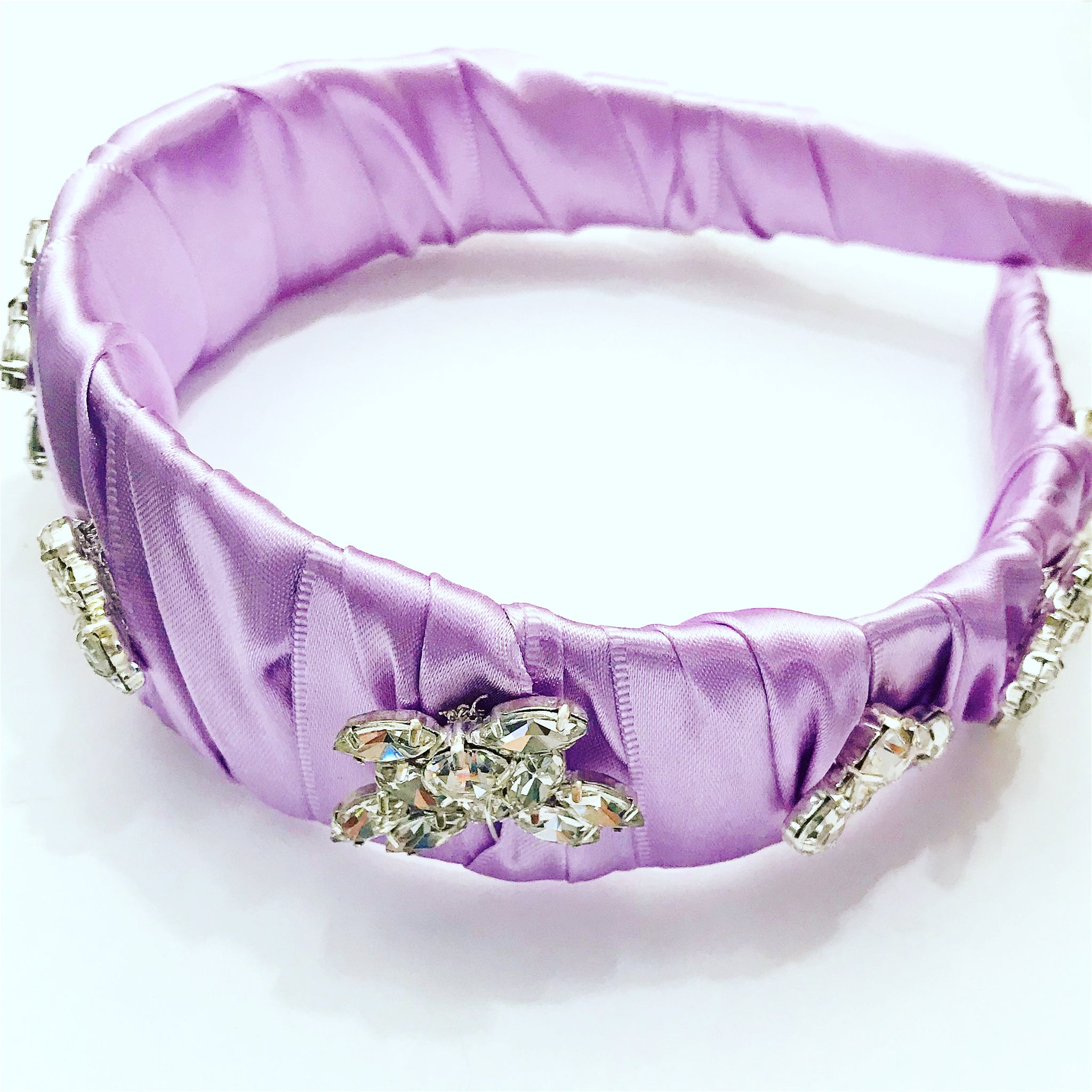 Crystal Flower Satin Headband