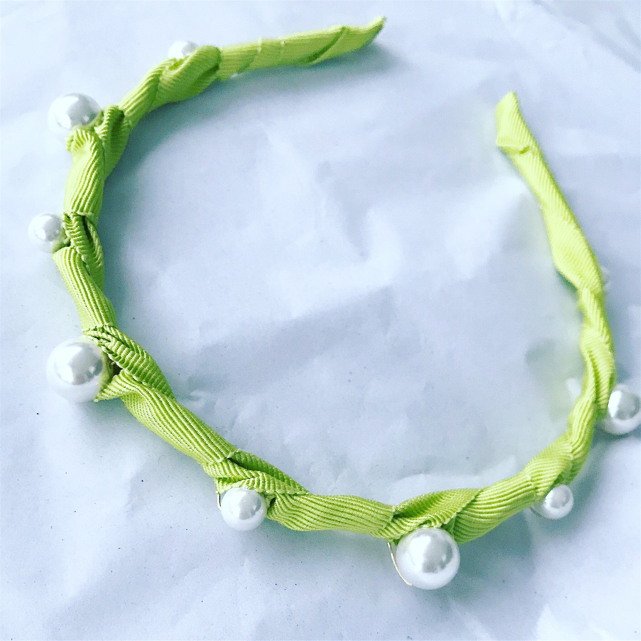 Pearl Grosgrain Crown